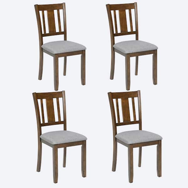 Unbranded Set of 4-Modern Mid Century Brown PU Leather Upholstered Armless Dining Chair with Black Metal Pipe Legs