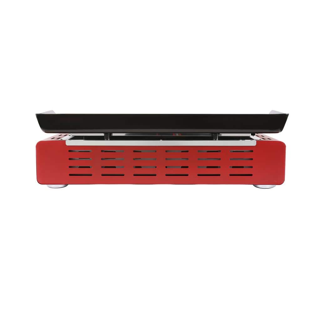 Red 24-Inch 3-Burner Portable Gas Grill Griddle