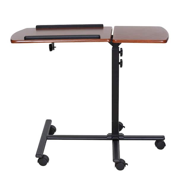 OneSpace 31 in. Rectangular Cherry/Black Laptop Desk with Adjustable Height Feature