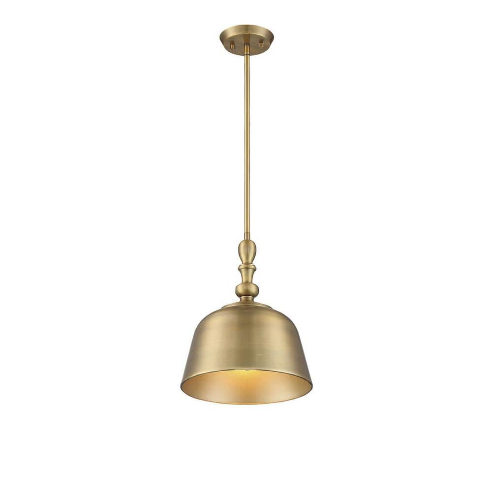 Berg 14" Warm Brass and Nickel 1-Light Pendant