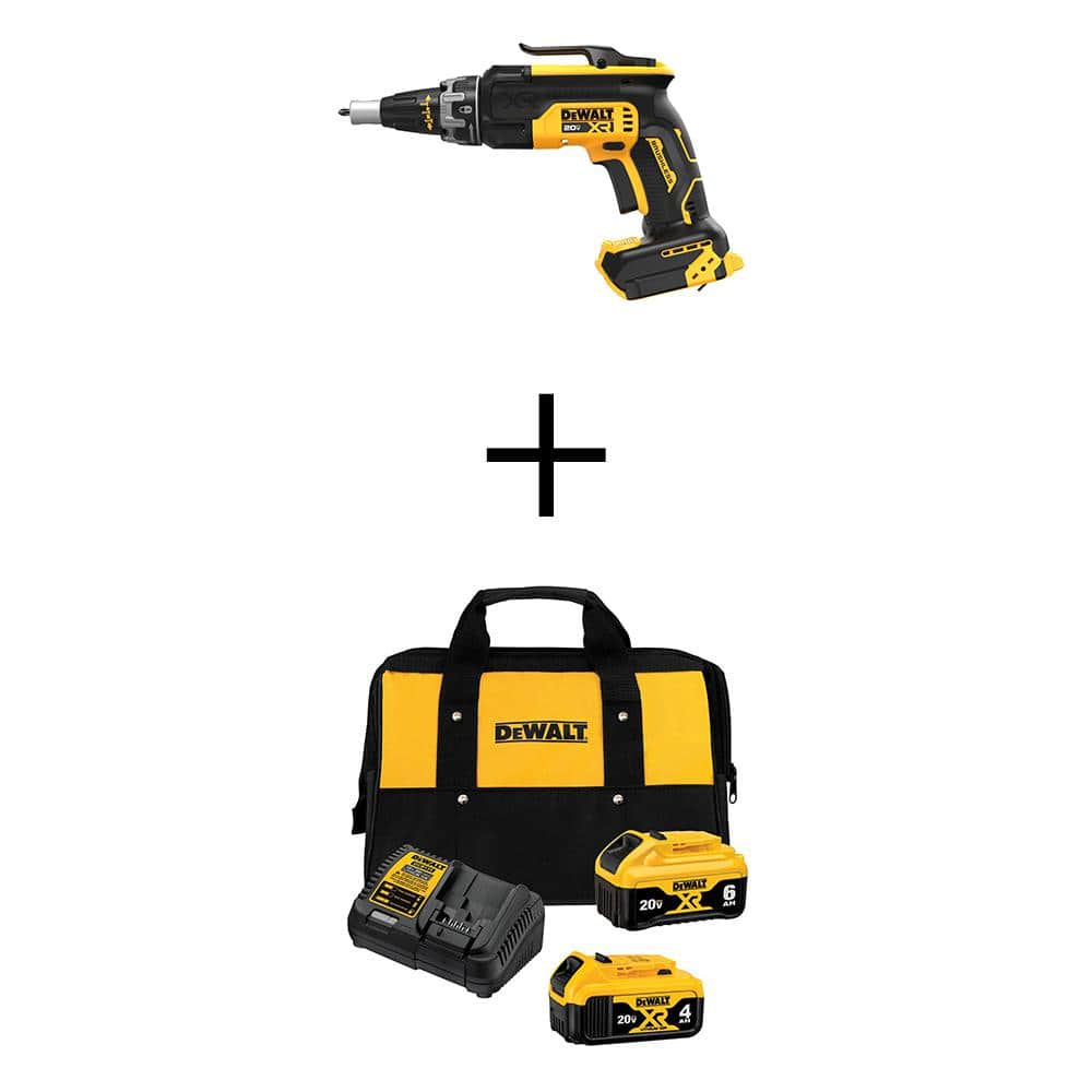 20V MAX XR Lithium-Ion Cordless Brushless Screw Gun with 20V Premium Lithium-Ion 6.0Ah and 4.0Ah Batteries and Charger -  DEWALT, DCF630BWCB246CK