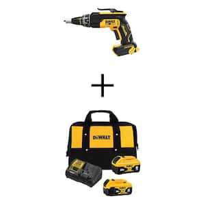20V MAX XR Lithium-Ion Cordless Brushless Screw Gun with 20V Premium Lithium-Ion 6.0Ah and 4.0Ah Batteries and Charger