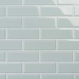 Danvers Sage Green 3.93 in. x 11.81 in. Polished Beveled Ceramic Subway Wall Tile (12.91 sq. ft./Case)
