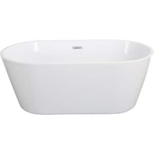 59 in. x 31.1 in. Soaking Bathtub in Matte White with Drain, cUPC Certified