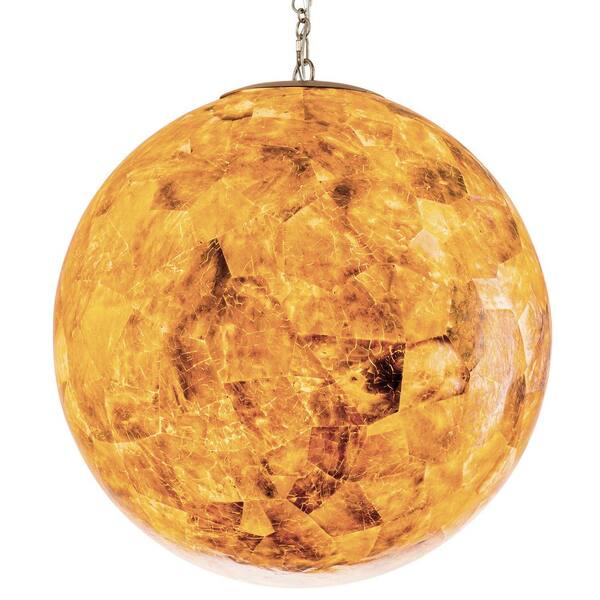 Varaluz Big 3-Light Orb Gold Dust Pendant with Reclaimed Champagne Shell