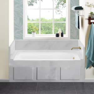 Voltaire 60 x 30 in. Acrylic Right-Hand Drain with Integral Tile Flange Rectangular Drop-in Bathtub in white