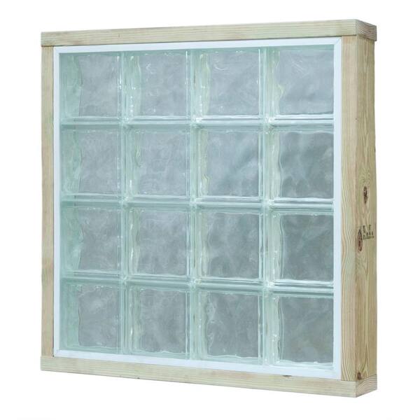 Pittsburgh Corning 48 in. x 32 in. x 5.5 in. LightWise Decora Pattern White Hurricane Impact Glass Block Window