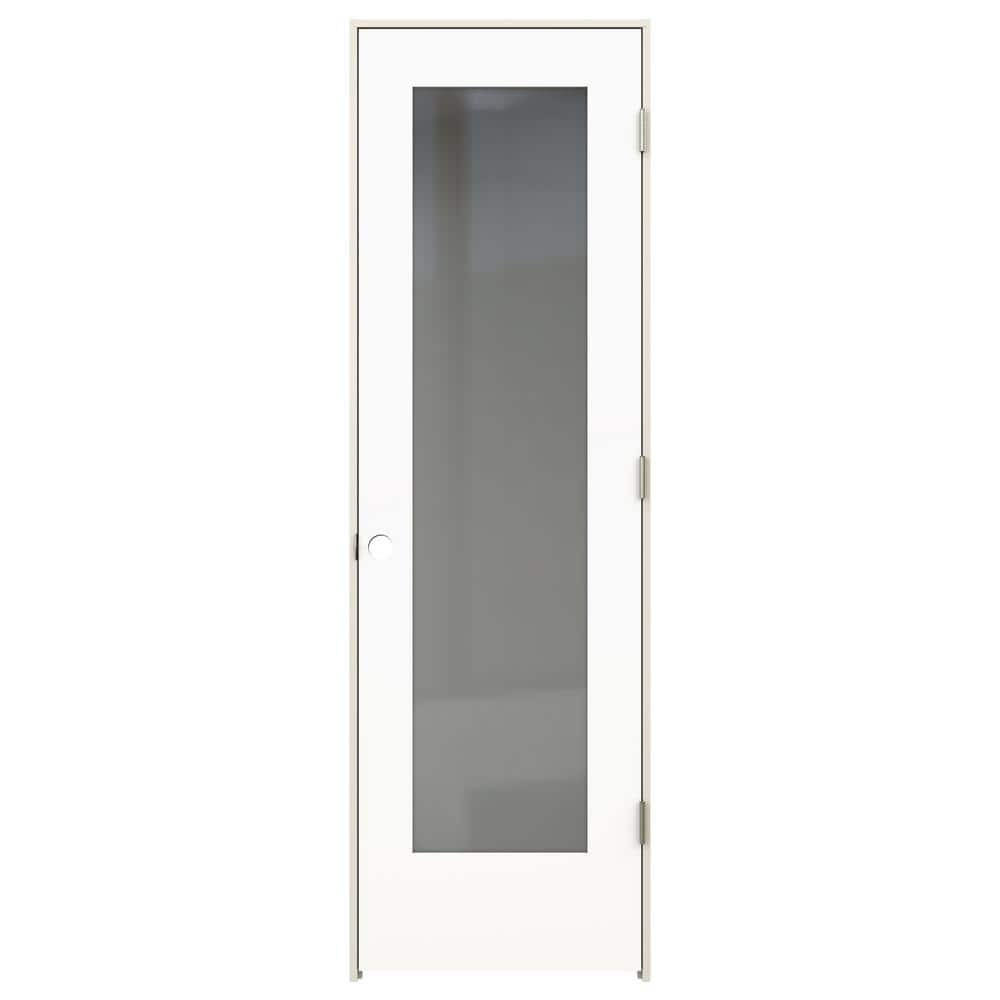 JELDWEN 24 in. x 80 in. Tria Modern White LeftHand Mirrored Glass