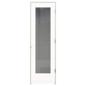 24 in. x 80 in. Tria Modern White Left-Hand Mirrored Glass Molded Composite Single Prehung Interior Door