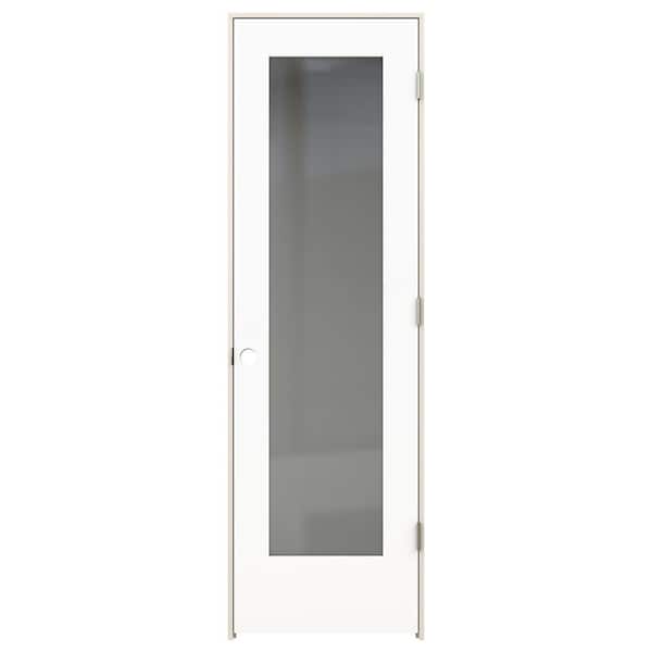 JELD-WEN 24 in. x 80 in. Tria Modern White Left-Hand Mirrored Glass Molded Composite Single Prehung Interior Door
