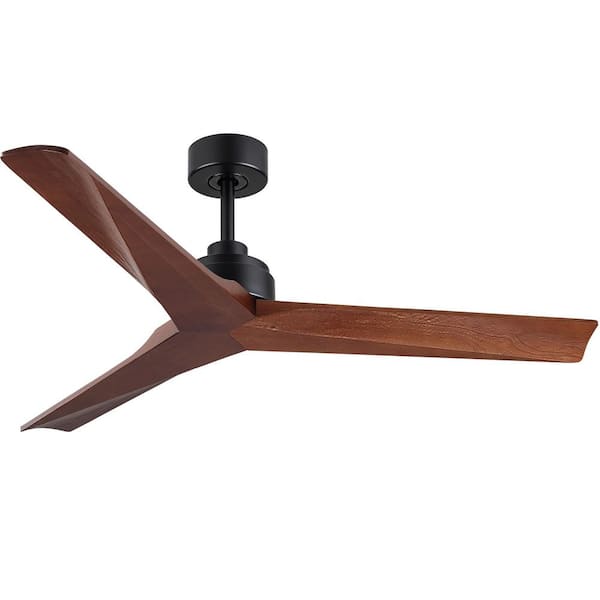 Keazile 52 in. Mid-Century Black Housing Walnut Downrod Mount