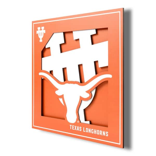 Unbranded NCAA Texas Longhorns 3D Logo Series Wall Art - 12x12