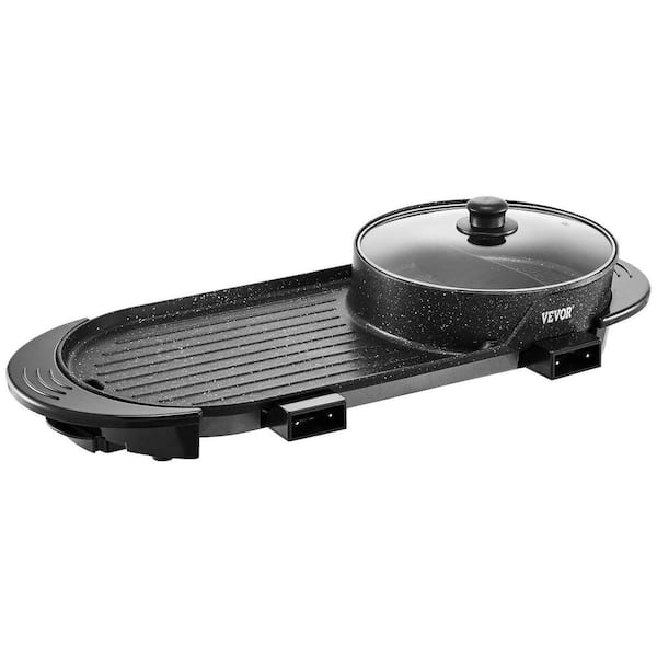 Hot Pot Aluminum works with Grill 2200W 2-in-1 Electric Smokeless Grill Hot Pot for 1-6 People