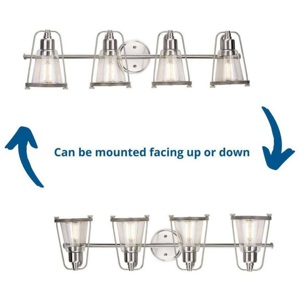 Conway 4-Light Brushed Nickel Farmhouse Bath Vanity Light