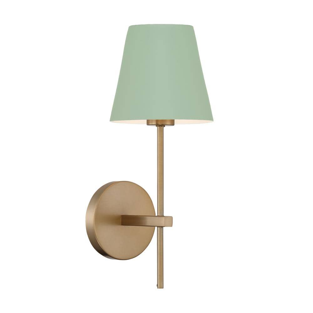 Crystorama Xavier 1-light Vibrant Gold and Green Wall Sconce XAV-B8321 ...