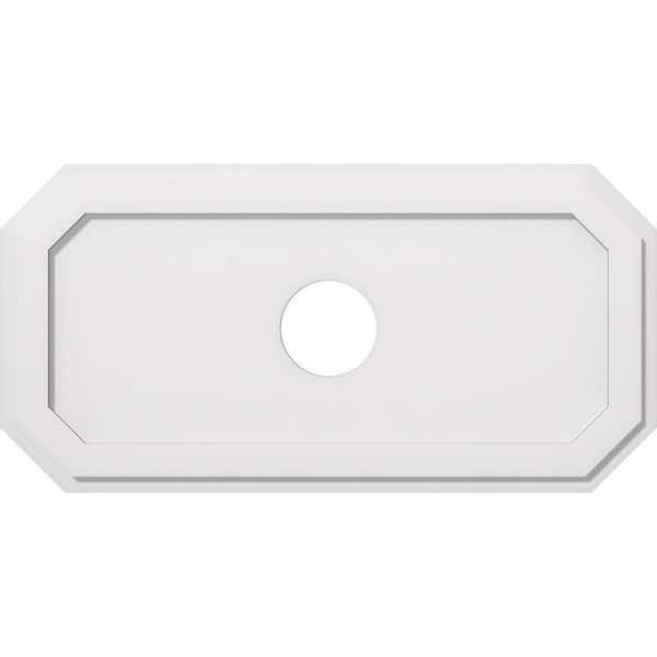 Ekena Millwork 34 in. W x 17 in. H x 5 in. ID x 1 in. P Emerald Architectural Grade PVC Contemporary Ceiling Medallion