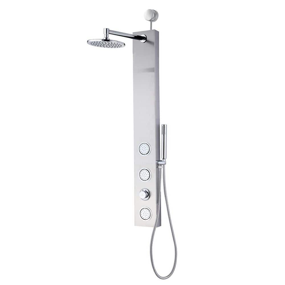 Beverly Series 43 in. 3-Jetted Shower Tower with Heavy Rain Shower and Body