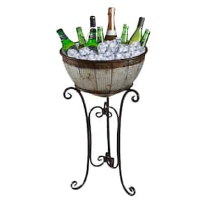 Galvanized Metal Beverage Cooler Tub with Stand
