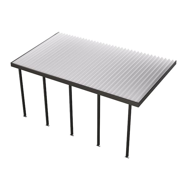 30 ft. x 14 ft. Dark Bronze Aluminum Frame White Roof Patio Cover, 10 lbs. Snow Load