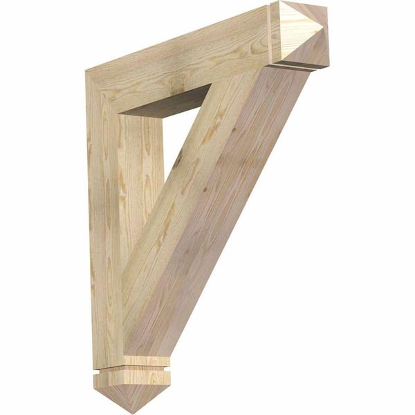Ekena Millwork 6 in. x 38 in. x 38 in. Douglas Fir Traditional Arts and Crafts Rough Sawn Bracket