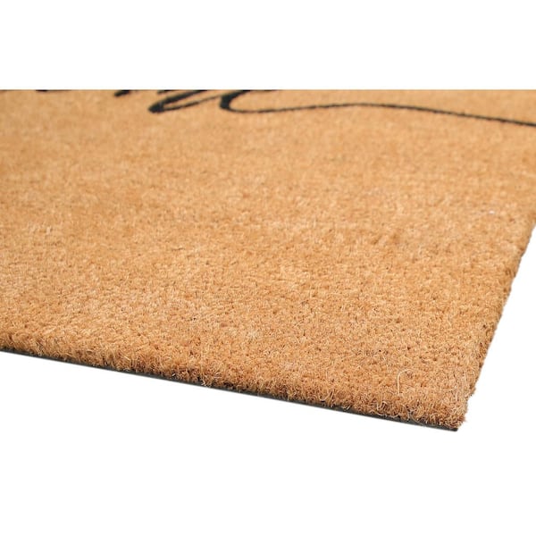 Chesapeake Coir Natural Black Non-Slip Outdoor Doormat (36 in. x 72 in.)
