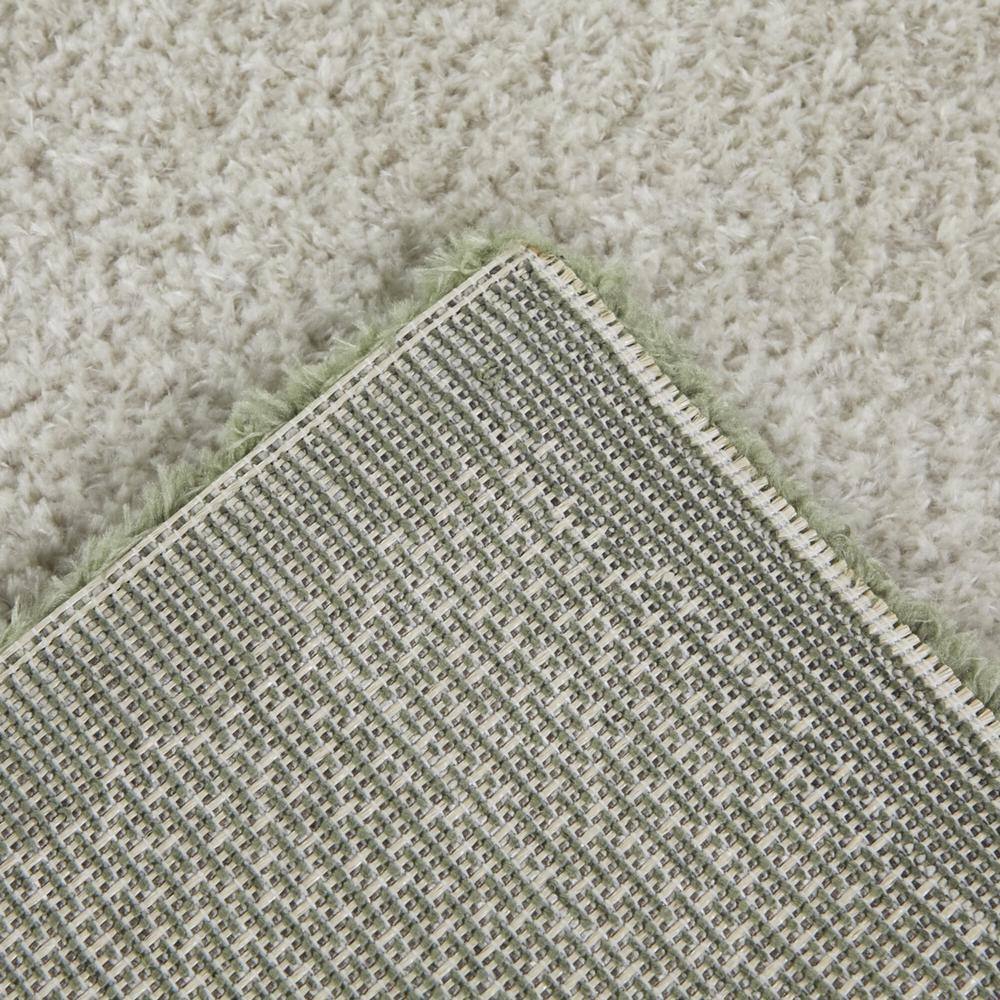Cream and Green Abstract Stain-Resistant Synthetic Area Rug