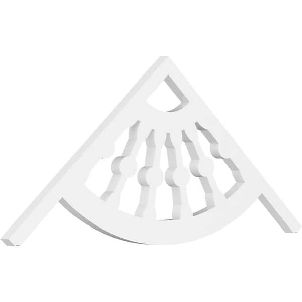 Ekena Millwork 1 in. x 36 in. x 15 in. (10/12) Pitch Classic Wagon Wheel Gable Pediment Architectural Grade PVC Moulding