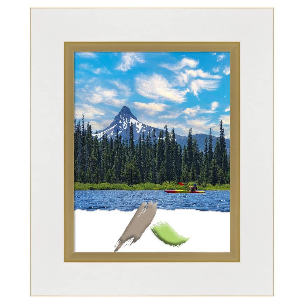 Eva White Gold Polystyrene Wall Picture Frame 11x14