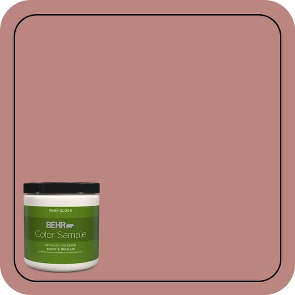 BEHR PREMIUM PLUS 8 oz. #S150-4 Red Clover Semi-Gloss Interior/Exterior Paint & Primer Color Sample