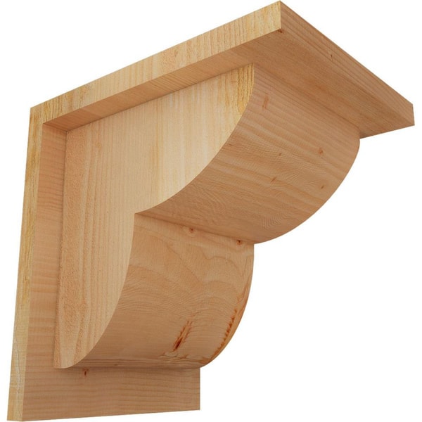Ekena Millwork 8 in. x 10 in. x 10 in. Douglas Fir Crestline Rough Sawn Corbel with Backplate