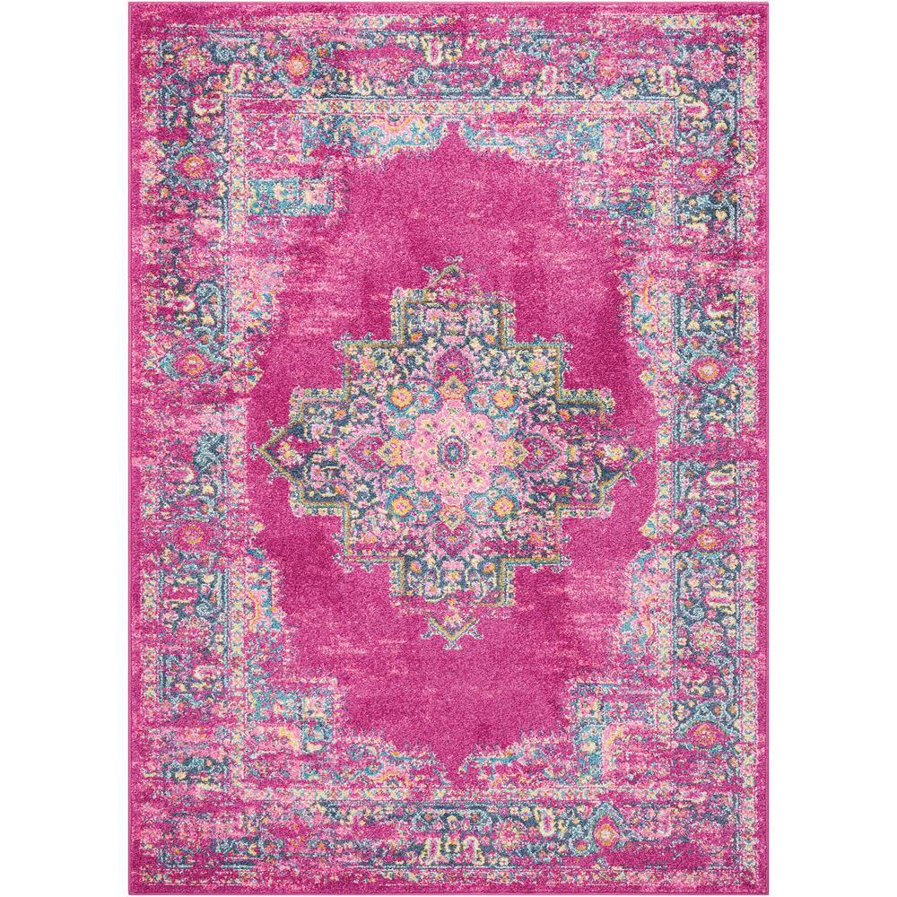 Fuchsia Rug Abstract Nourison Passion Fuchsia 5 ft. x 7 ft. Persian Vintage Area Rug 387714 ...