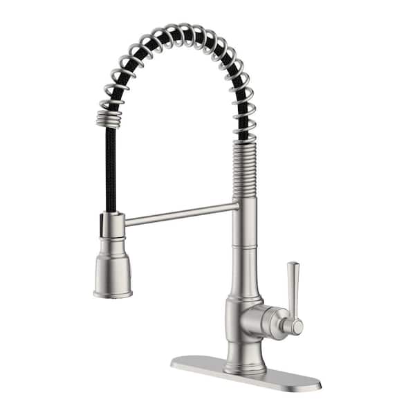Glacier Bay Hoyt Spring-Neck Single Handle Pull-Down Sprayer Kitchen Faucet in Spot Resist Stainless