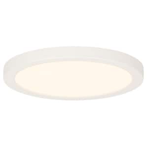 7 in. 17-Watt White Selectable Integrated LED Flush Mount with White Frosted Shade