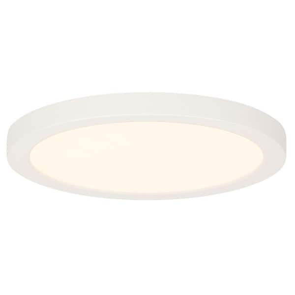 Westinghouse 7 in. 75-Watt White Selectable LED Indoor/Outdoor Flush Mount with White Frosted Shade