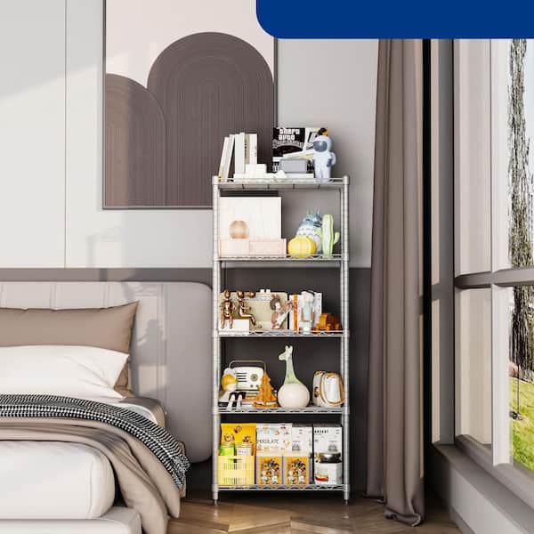 Wudkey 11.8 in. D x 21.2 in. W x 53.5 in. H 5-Shelf Adjustable