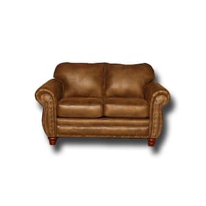 Sedona 67 in. brown Microfiber 2-Seater Loveseat with Removable Cushions