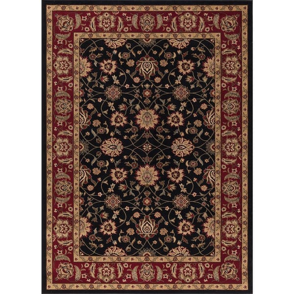 Concord Global Trading Ankara Zeigler Black 4 ft. x 5 ft. Area Rug