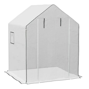 55 in. W x 56.25 in. D x 74.75 in. H Walk-in Greenhouse Replacement Cover in White