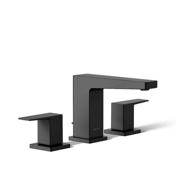 Honesty 8 in. Widespread Double Handle Bathroom Faucet in Matte Black