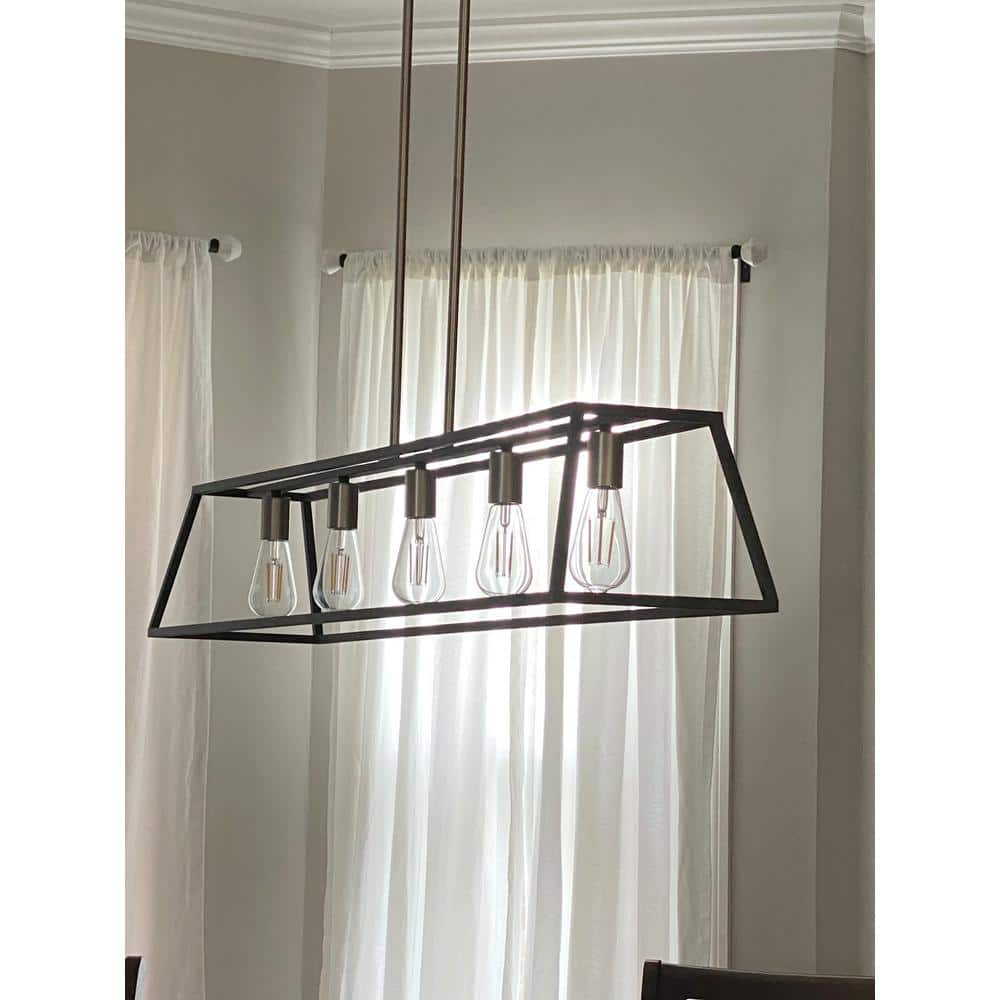 Aged Zinc 5-Light Industrial Cage Chandelier with Vintage Charm
