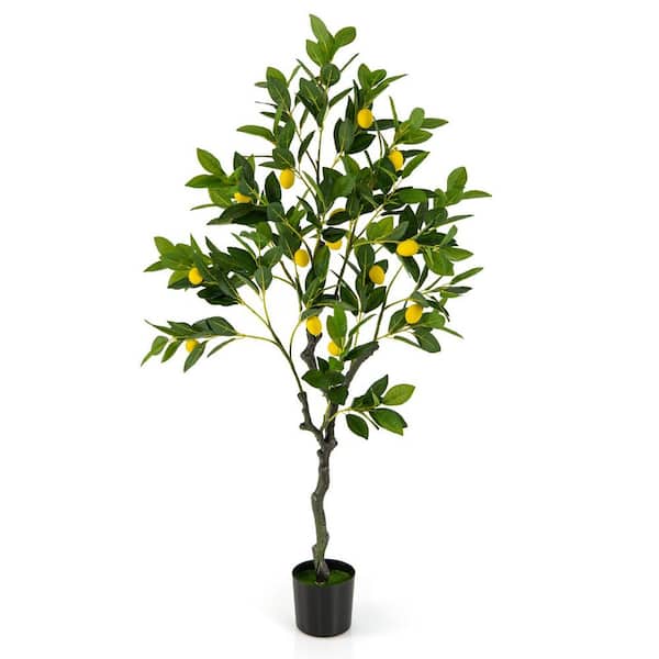 Mecale 4 ft. Artificial Lemon Tree in Pot with Lemon Fruits