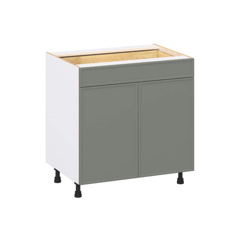 Fairview 33 in. W x 24 in. D x 34.5 in. H Assembled Slim Shaker Base Kitchen Cabinet in Moss Green with Drawers price history on PriceWatchPro