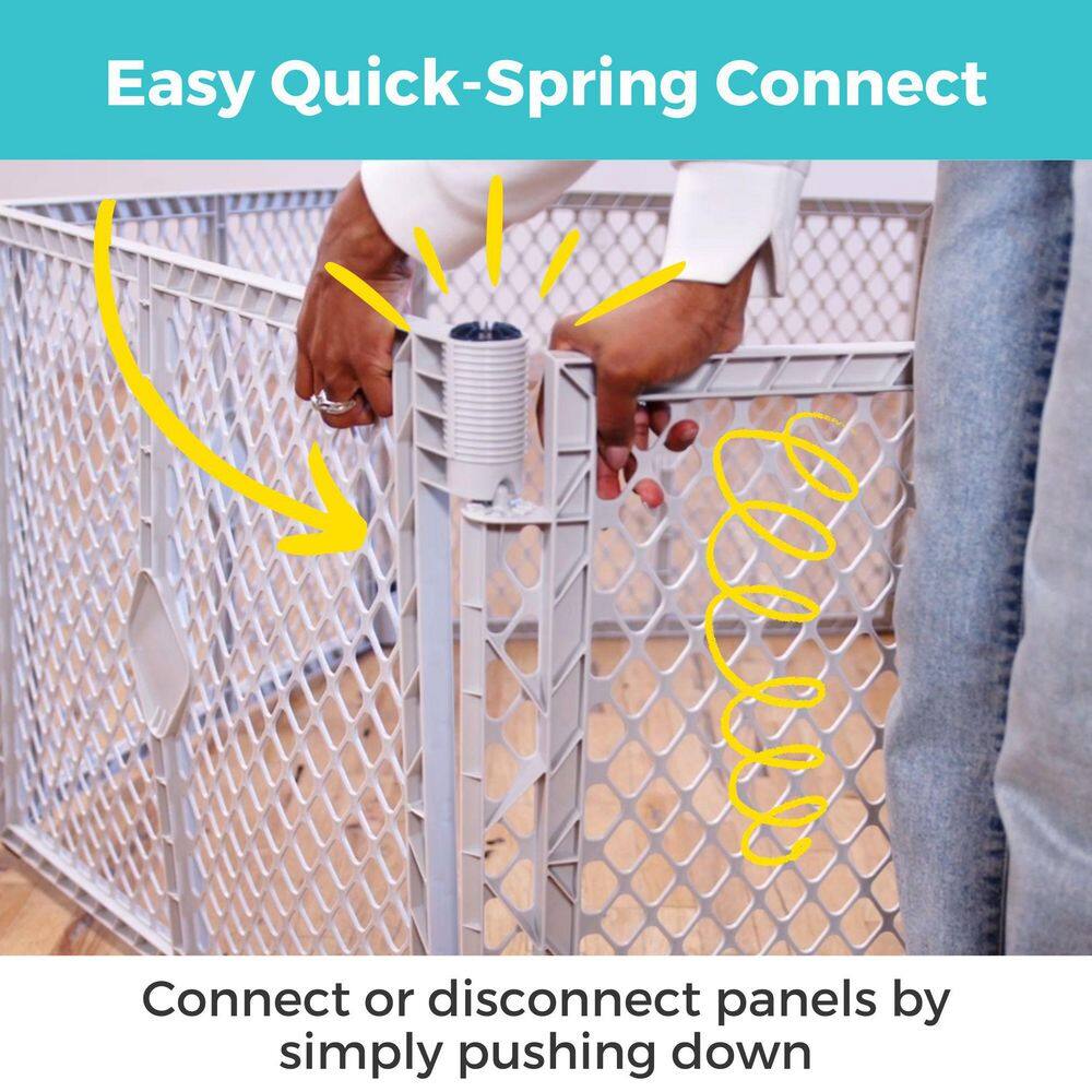 26 in. Superyard 6-Panel Play Yard and Barrier with Wall Mounts