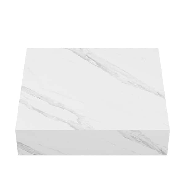 Swiss Madison Monaco 24 in. Floating Composite Stone Bathroom Shelf in White Marble