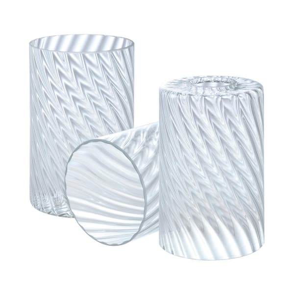 6.5 in. Clear Swirl Glass Cylindrical Pendant Shade with 1.69 in. Neckless Fitter