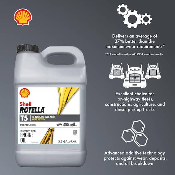 Shell Rotella 2.5 gal. Rotella T5 Triple Protection 15W-40 Diesel