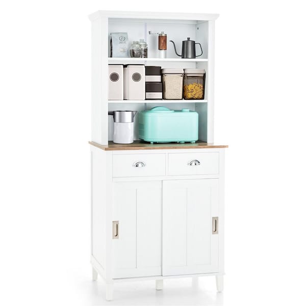 Halifax North America 67 4-Door Pantry Cabinets, Kitchen Storage Cabinet with Drawer and Adjustable Shelves, White