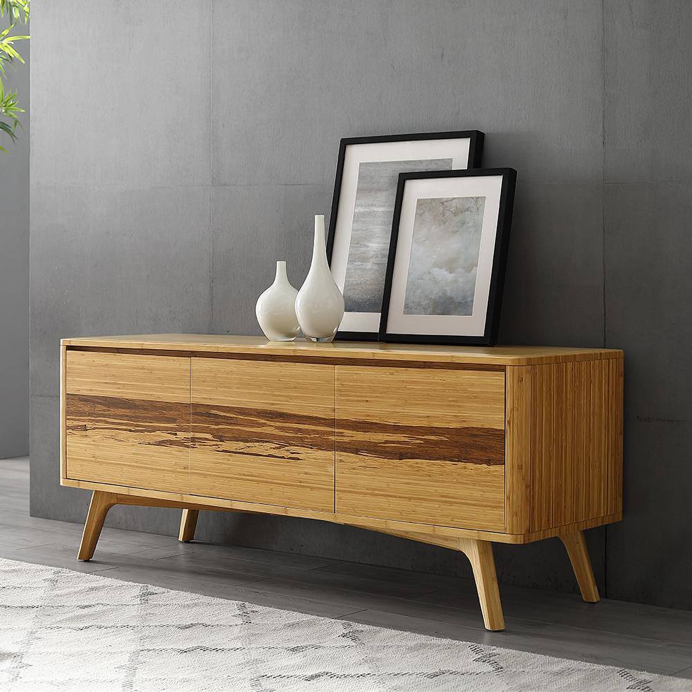 Caramelized Bamboo 57" Media Cabinet with Storage