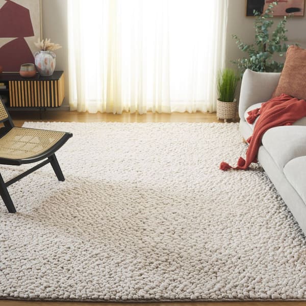 Natura 8 ft. x 10 ft. Ivory Solid Bubble Area Rug