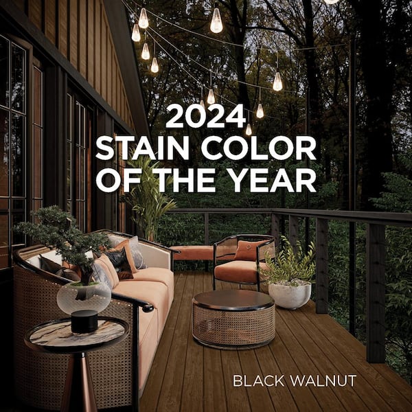 Elite 3 gal. ST-2002 Black Walnut Semi-Transparent Exterior Wood Stain and Sealer in One
